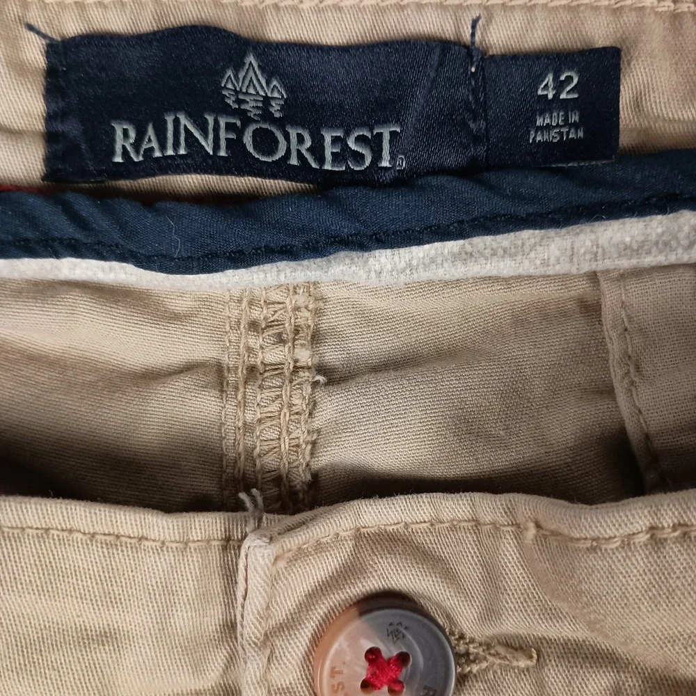 Rainforest Men's Size 42 Comfort Stretch Khaki Shorts